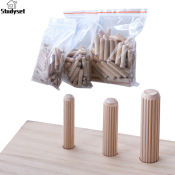 Studyset 100 Pcs Wooden Dowel Pins With Fluted Beveled Round Wood Tip Positioning Block Woodworking Tool Accessories