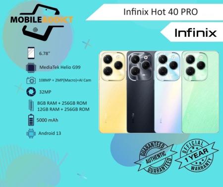 Infinix Hot 40 Pro NTC, 1 year official warranty
