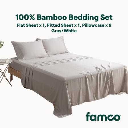 Famco Bamboo Bedding Set - Soft, Hypoallergenic, Eco-Friendly, Durable