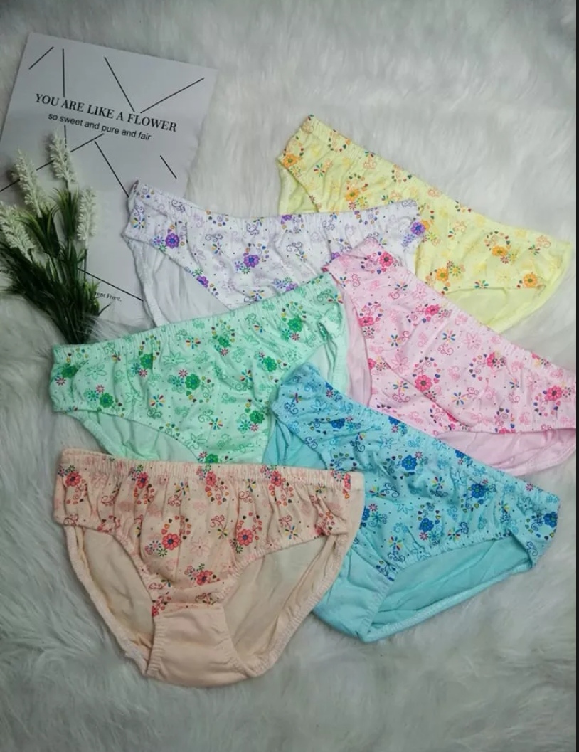 1 Box of 12 Girl Kids SOEN Flower Design Design Women's Underwear