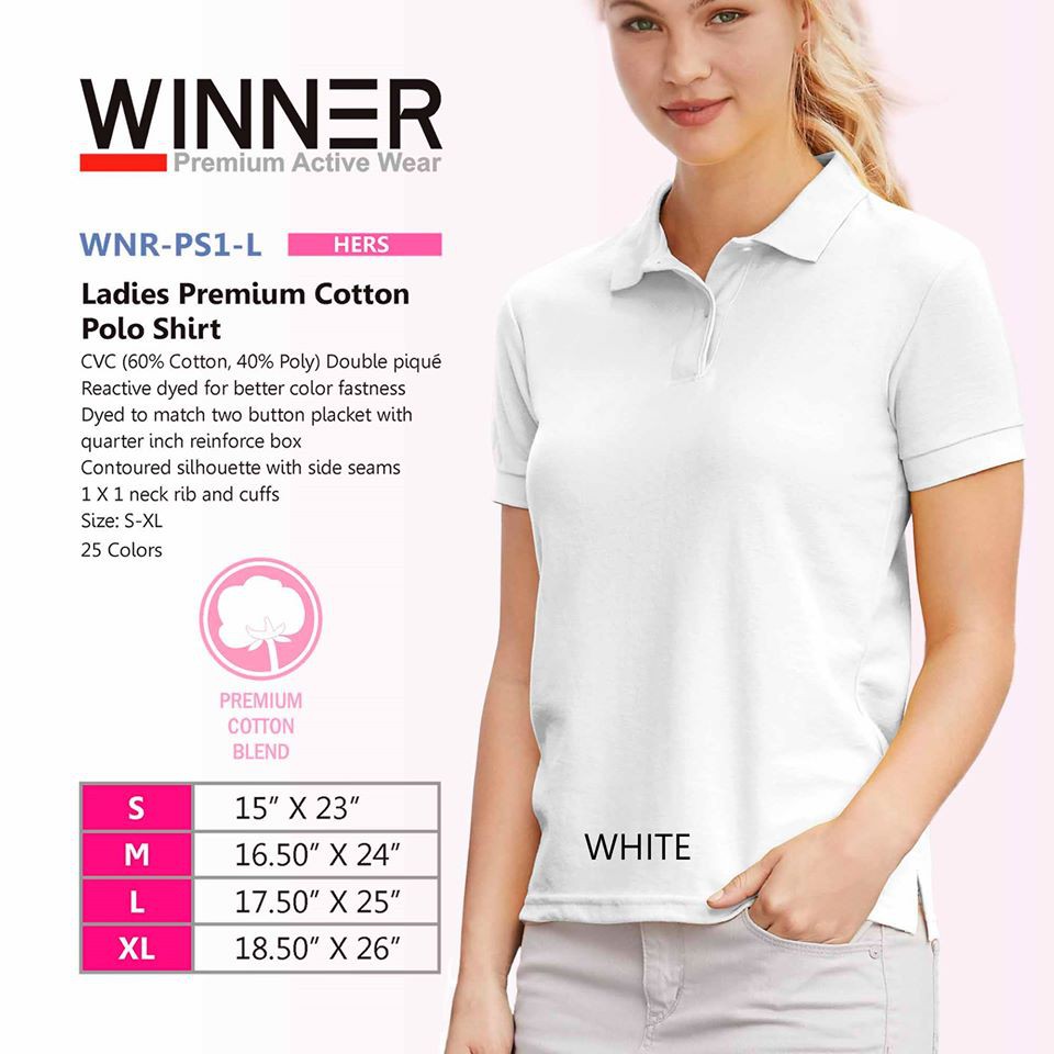 Winner Mens Premium Cotton Polo Shirt WNR.PS - Shirts and Prints Ph