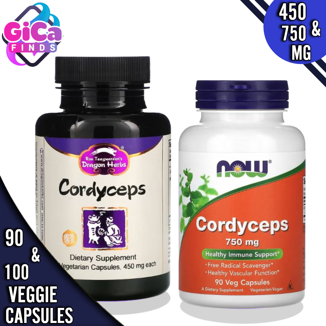 Cordyceps Now Foods 750 mg 90 VCaps or Dragon Herbs 450 mg 100 Vegetarian Capsules Presyo 1,495 Piso*Libreng Shipping