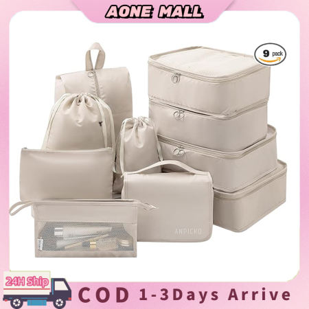 Travel Organizer Set - 8pcs Luggage Packing Cube Storage Bags