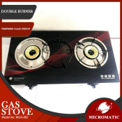 Micromatic  MGS-802 Double Burner Glass Top Gas Stove