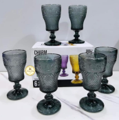 Elegant Vintage Black Goblet Set