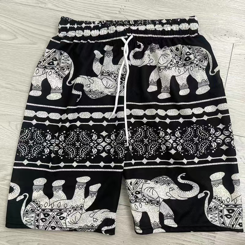 Unisex New Ethnic Style Thai Elephant Five-point Casual Home Cool