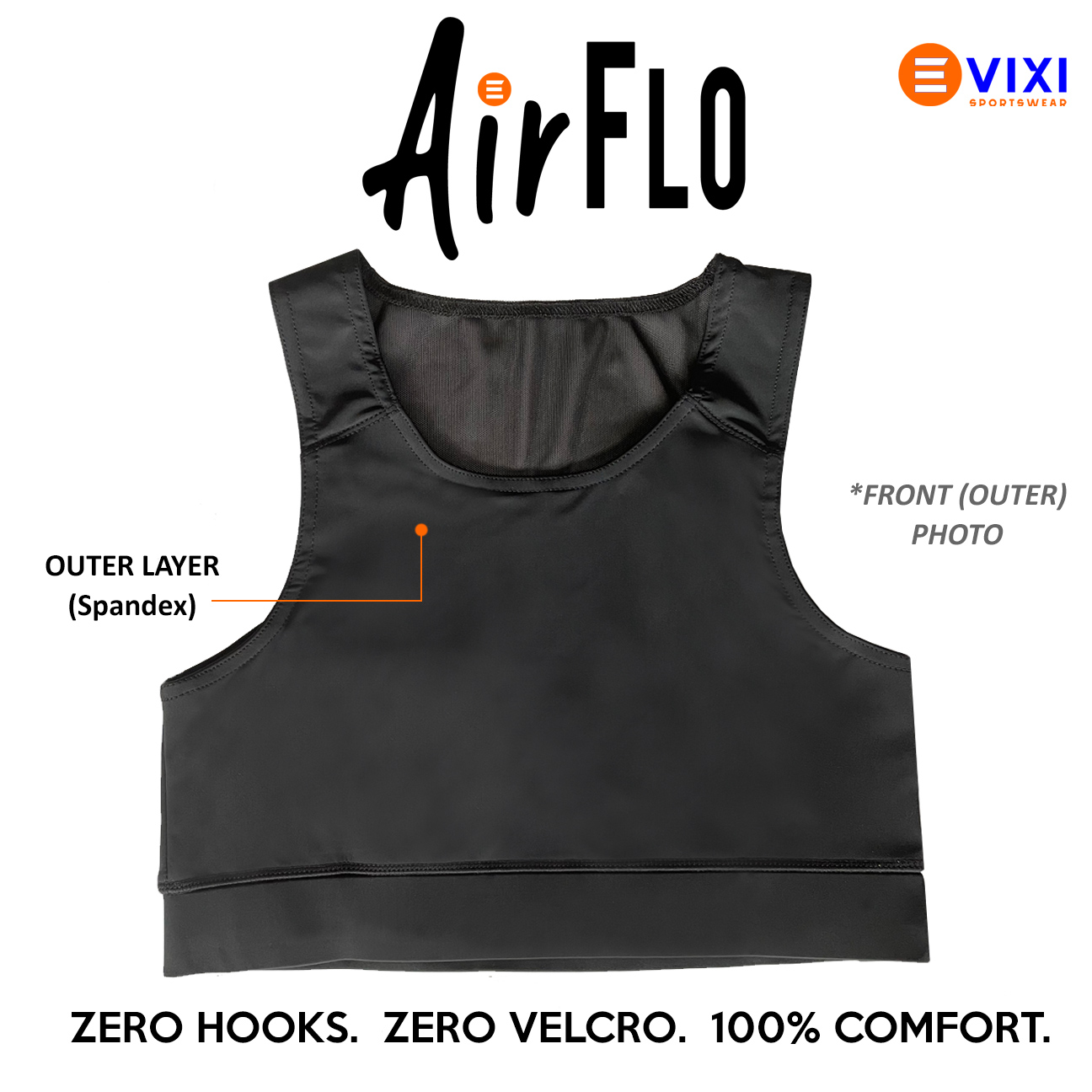 Evixi AIRFLO Binder LESBIAN Chest Binder Compression Support Breathable Support Fabric Tailor-Fit LGBT Design Everyday - Image 2