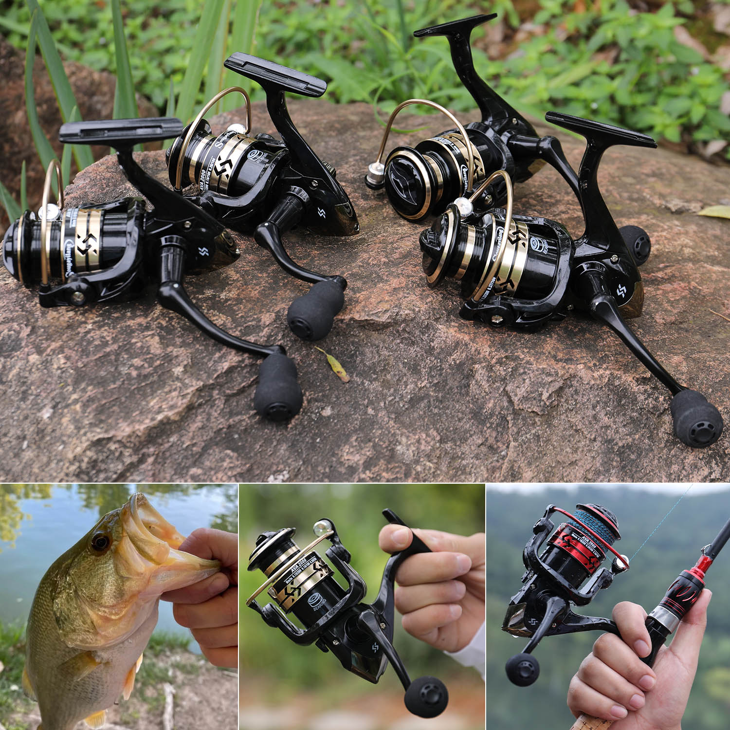 COD]Spinning Fishing Reel All Metal Fishing Reel 1000 - 4000 Series Fishing  Wheel EVA Handle Spinning Reel for Freshwater and Salwater