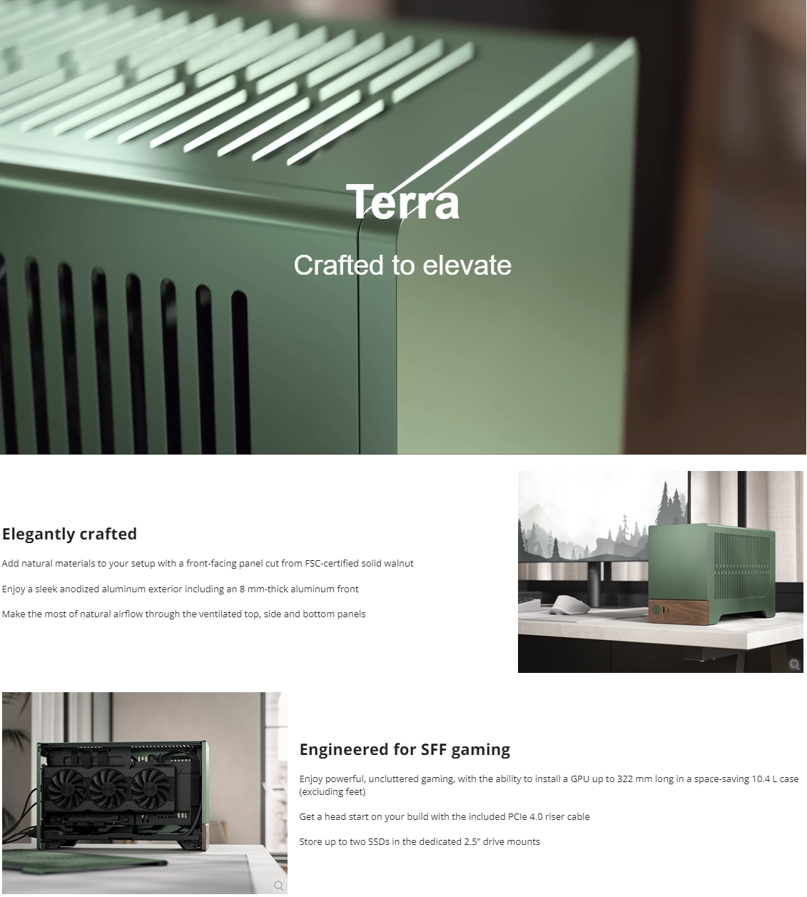 Fractal Design Terra Graphite Mini-ITX Small Form Factor PC Case with PCIe  4.0 Riser 
