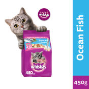 Whiskas Junior Ocean Fish Flavor with Milk Kitten Food, 450g. Dry Cat Food for Kittens Aged 2 to 12 Months