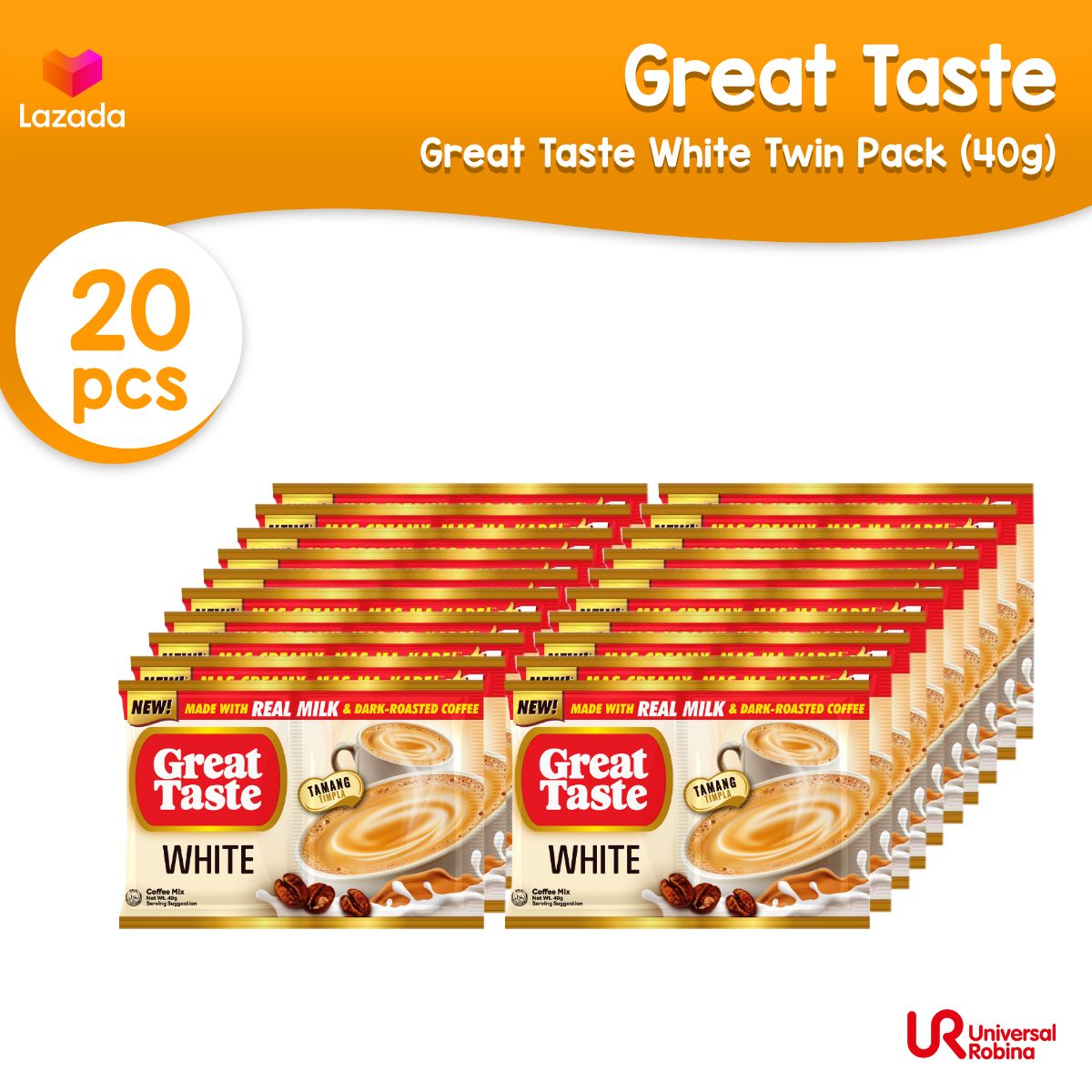3 x Great Taste White 3-in-1 Twin Pack (50g x 10) 50G Sachet