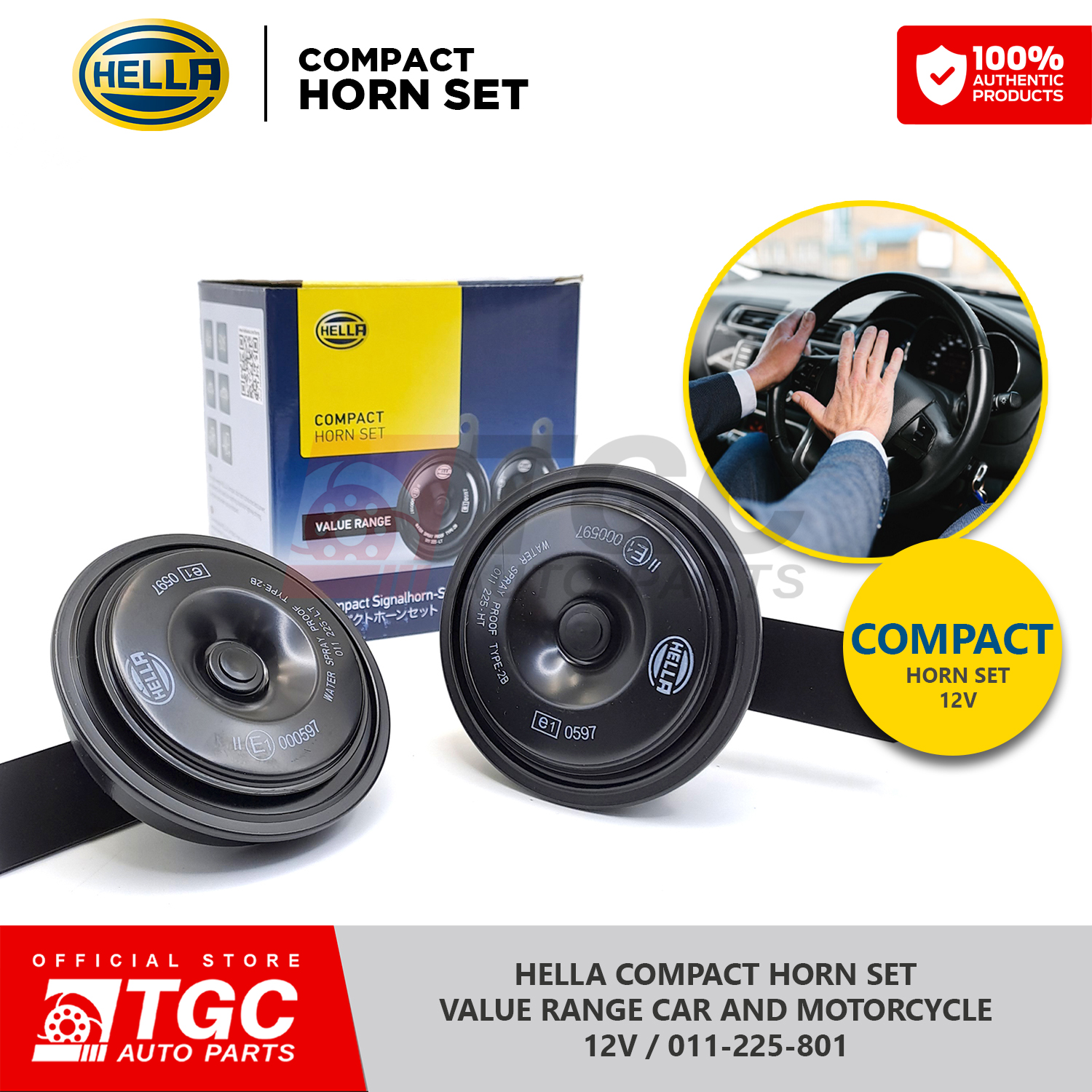 Hella Classic Horn Set / Value Range Car and Motorcycle Horn 3AM