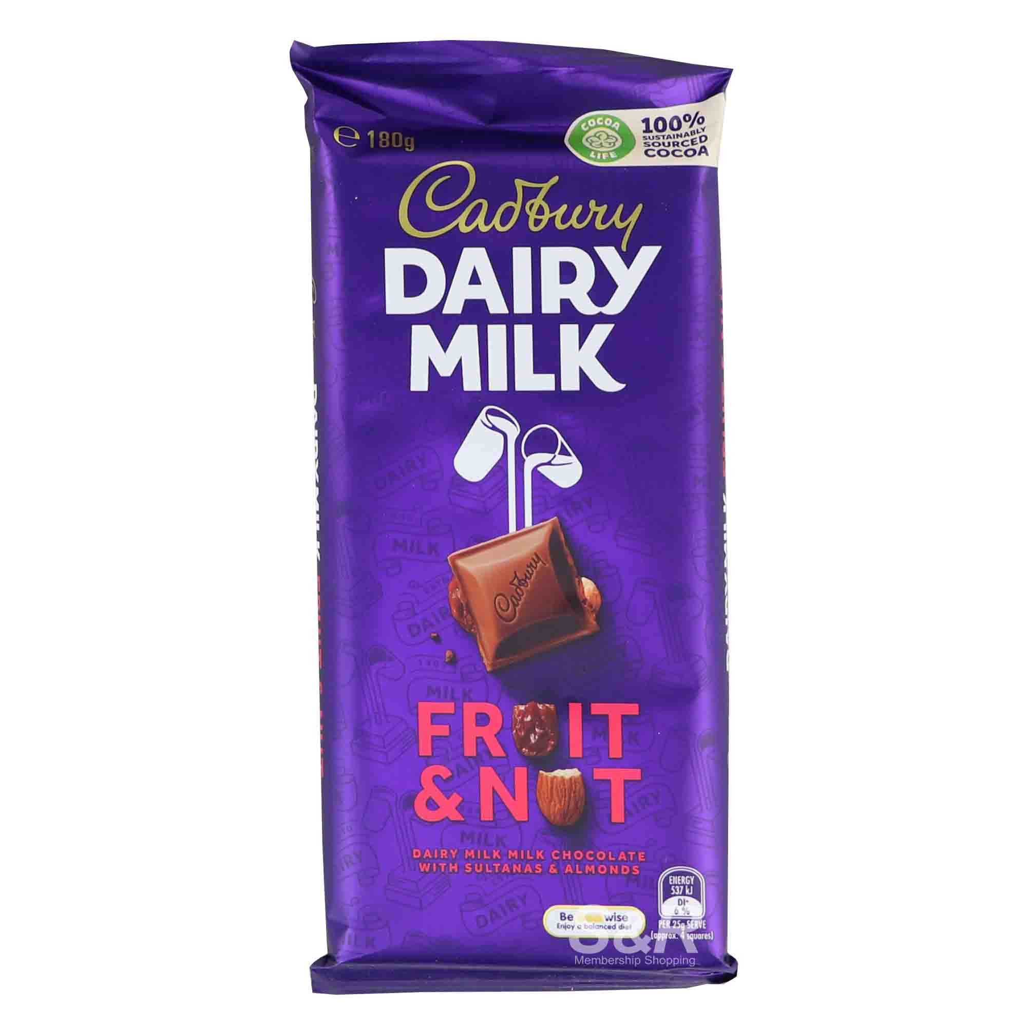 Cadbury Dairy Milk Fruit & Nut Chocolate Bar 180g