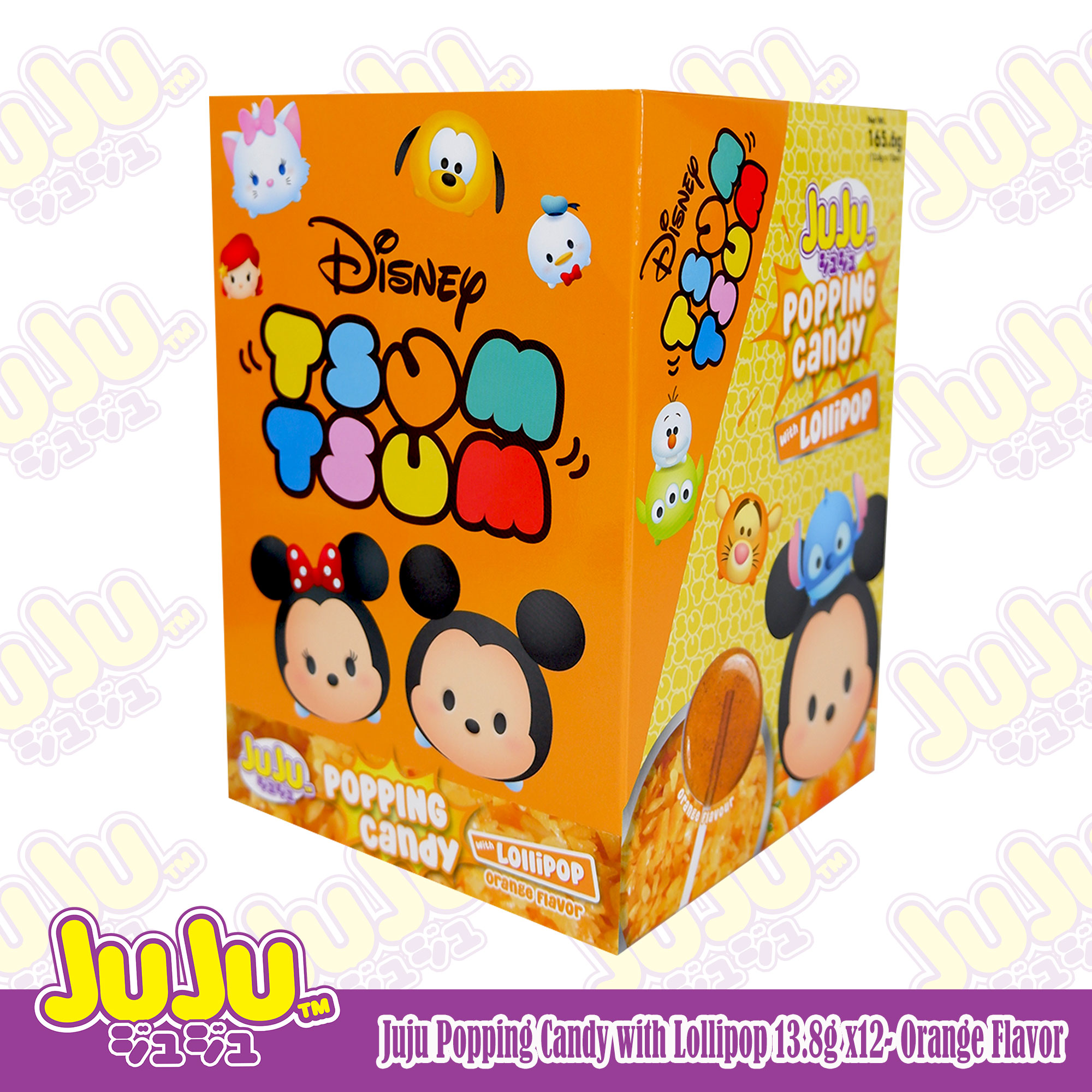 Juju Popping Candy with Lollipop 13.8g Orange Flavor