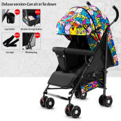 Cartoon Foldable Stroller for Baby 0-6 Years, Universal Wheel