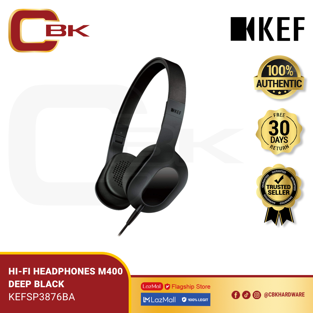KEF M400 HI-FI On-Ear Headphones (Deep Black)