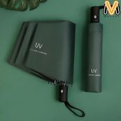 UV Folds BLack Coated Windproof UV Protection Umbrella