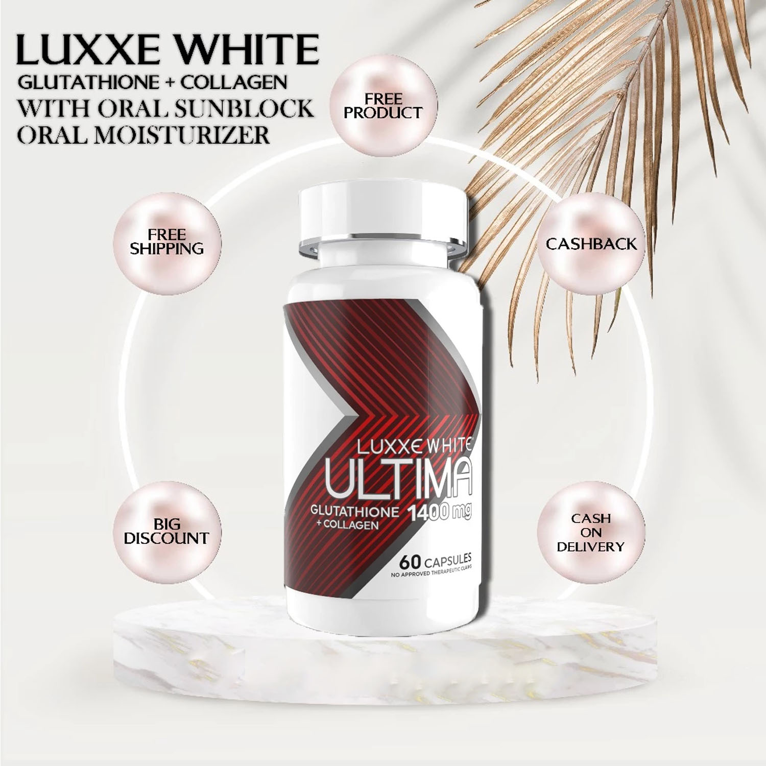 Original Luxxe White Ultima Enhance 60 Capsules Glutathione Enhance Skin  Health Formulation Supplement - Lazada | Lazada PH