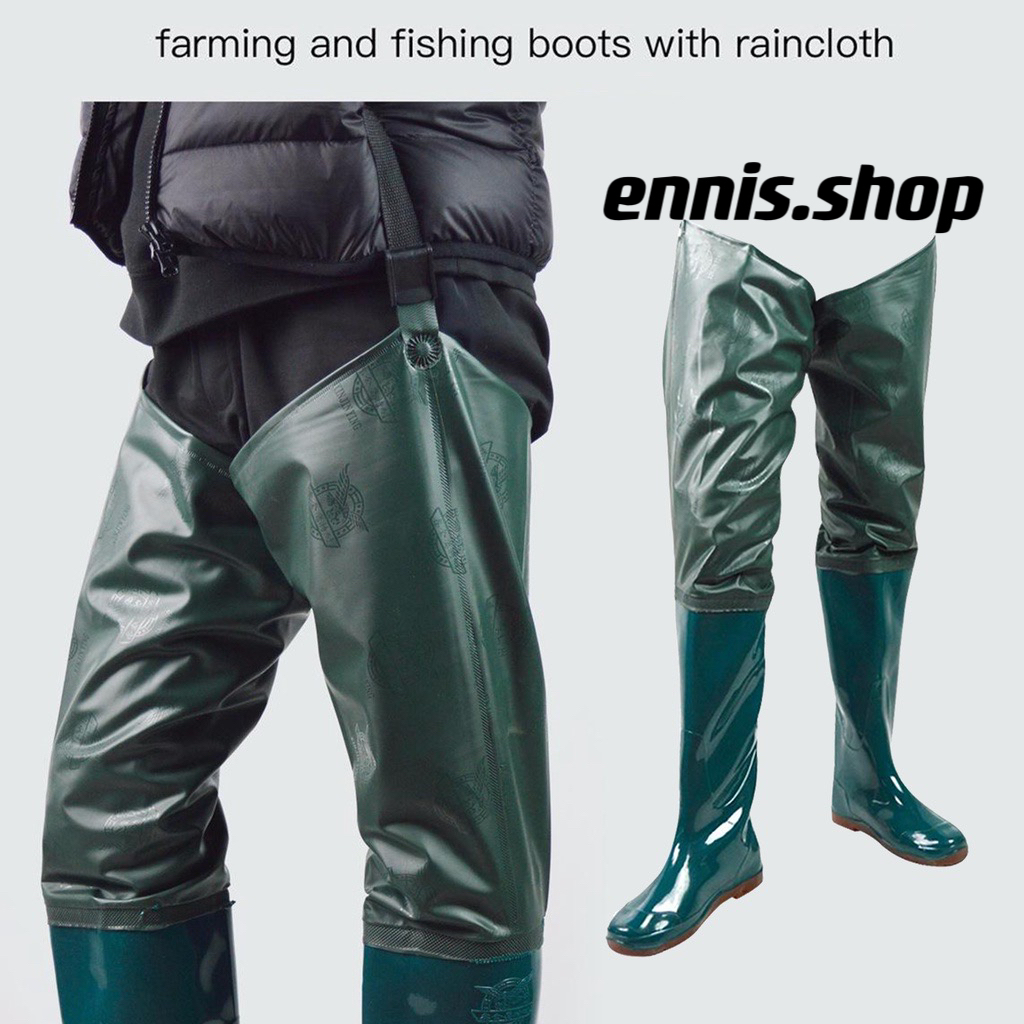 Waterproof fishing pants hot sale with boots