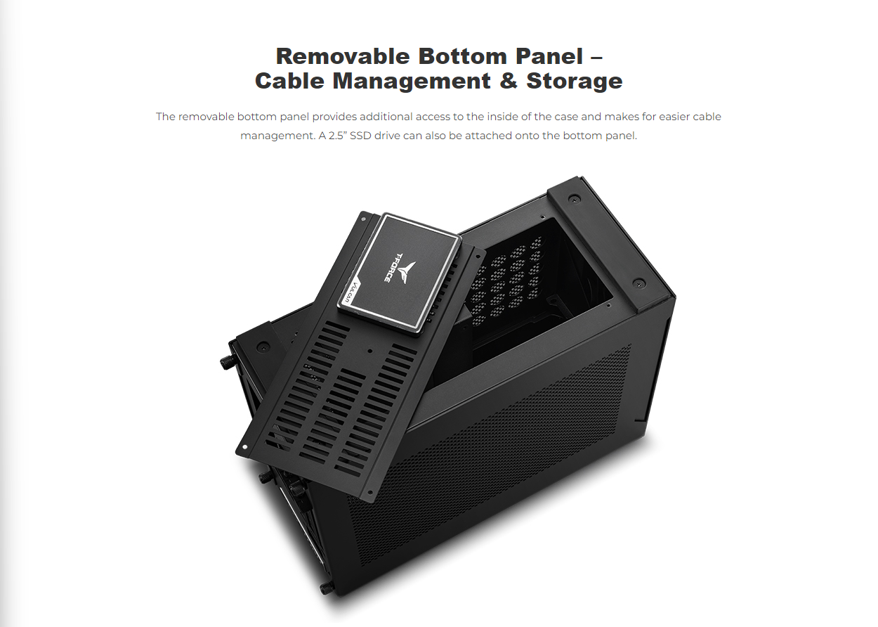 Lian Li A4-H2O Anodized Black PCIe Gen4 small form factor PC desktop case, SFX, SFX-L PSU support - A4-H20 X4 (A4-H20X4) - Black