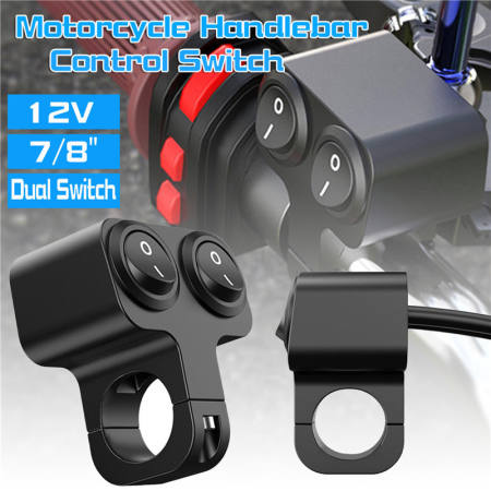 Waterproof Dual Button Switches for Motorcycle Handlebar Headlight Indicator