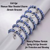 Turkish Lucky Evil Eye Bracelet for Protection - Hamsa
