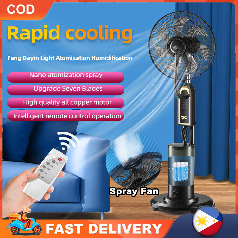 16 Inch Cooling Mist Fan with Remote Control Electric Fan Inverter Air Coolers Air Conditioning Cooling Fan Vertical Ice Water Cooler with Wheels Air Conditioner for Room Stand Fan Presyo  3,999 Piso*Libreng Shipping