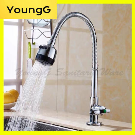 Flexible Stainless Steel Kitchen Faucet by Universal - Single Cold