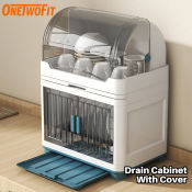 OneTwoFit Kitchen Dish Rack with Cover, 2/3 Layers