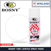 Bosny 100% Acrylic Spray Paint White No.40 Spraypaint Pylox * Winland *