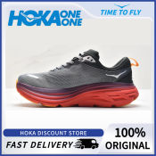 HOKA Bondi 8 Grayish Red Running Shoes for Men/Women