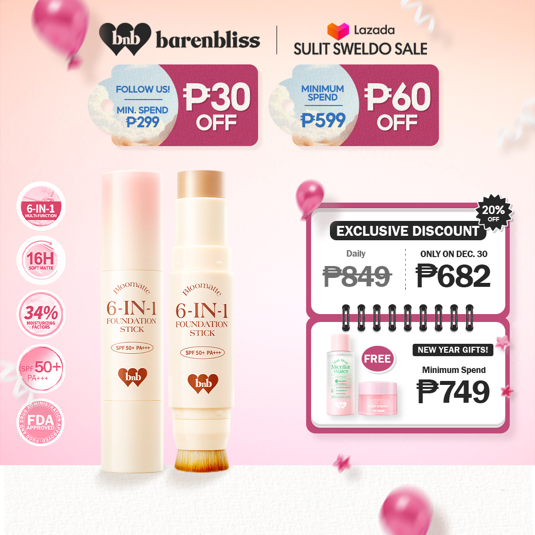 Discount on Barenbliss  shoes - SKU: barenbliss BNB Bloomatte 6-in-1 Foundation Stick | Transfer Proof |16HR Long Wear | Oil-Control