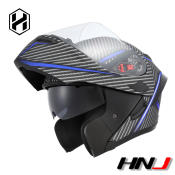 HNJ Full Face Motor Modular Helmet - Carbon