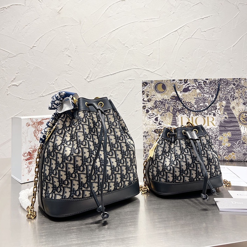 Christian Dior Vibe Drawstring Bucket Bag Leather Small at 1stDibs