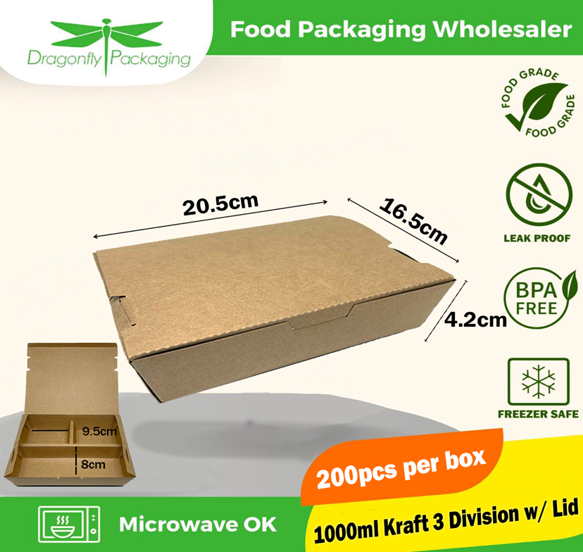 1000ml Clear Rectangle Microwavable Container with Lid 300pcs per Cart –  Dragonfly Packaging