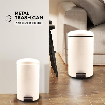 Locaupin Hands-Free Foot Pedal Trash Can with Silent Close Lid