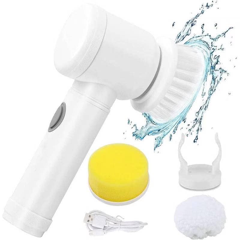 5-in-1 Handheldkitchen Bathroom Sink Cleaning Tool Bathtub Brush 3 Brush  Head Efficient Cleaning Toilet Tub Electric Brush Ns2