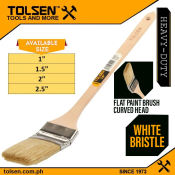 Tolsen Curved Head Paint Brush  Fine Polished Wooden Handle