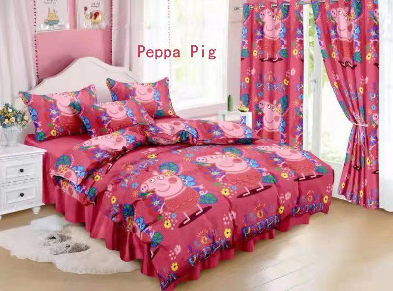 Peppa Pig 3in1 Bedsheet Single Double Queen King Bedsheet 2pcs