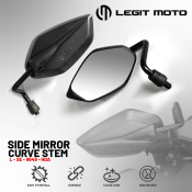 Legitmoto Honda/Yamaha Curved Stem Side Mirror, 10mm, 2pcs