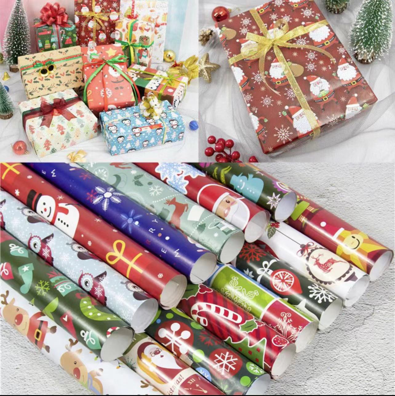 10 pieces of Christmas gift wrapping paper Birthday wedding gift ...