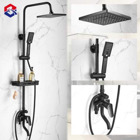 TQTQ Stainless Steel Rainfall Shower Set with Faucet