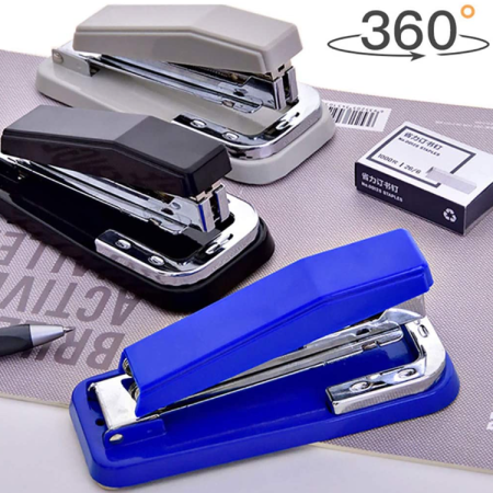 Rotary stapler with 360 degree rotation, heavy duty binding