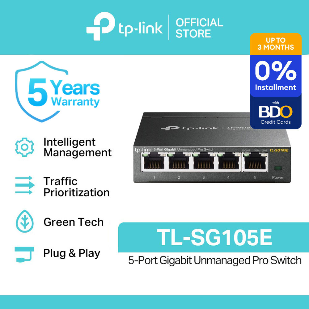 TP-Link Official Store / TL-SG105E/TL-SG108E/TL-SG1016DE/TL-SG1024DE / 10/100/1000Mbps Plug and Play Gigabit Easy Smart Desktop Network Ethernet Switch Hub