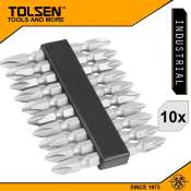 Tolsen 10pcs Industrial Double End Screwdriver Bits Set with Magnet 20360