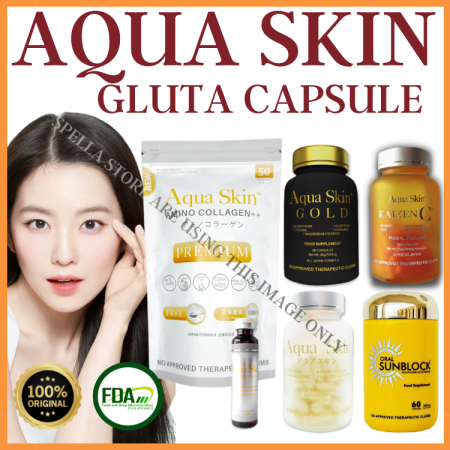 AQUA SKIN Glutathione & Collagen Whitening Capsules for Glowing Skin