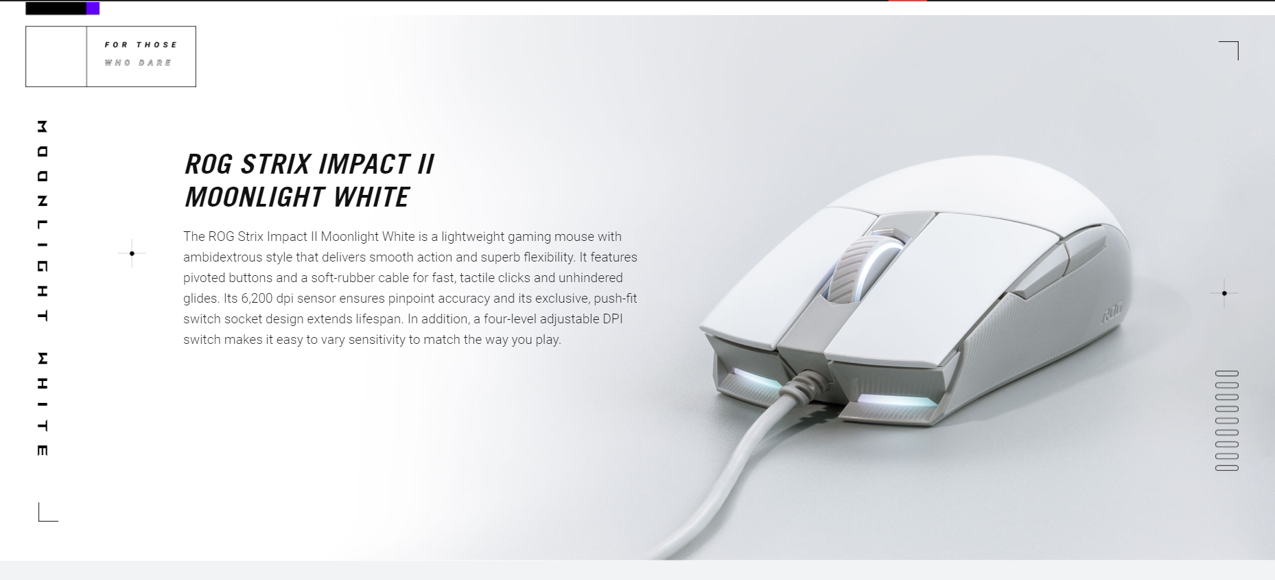 Asus ROG Strix Impact II Moonlight White Ambidextrous style ergonomics ...