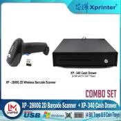 Xprinter 2D Wireless Barcode Scanner with Cash Drawer Combo