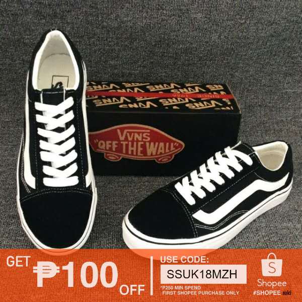 Harga vans old skool black white online