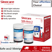 Sinocare Safe-Accu2 Blood Sugar Test Strips & Lancets, 50pcs